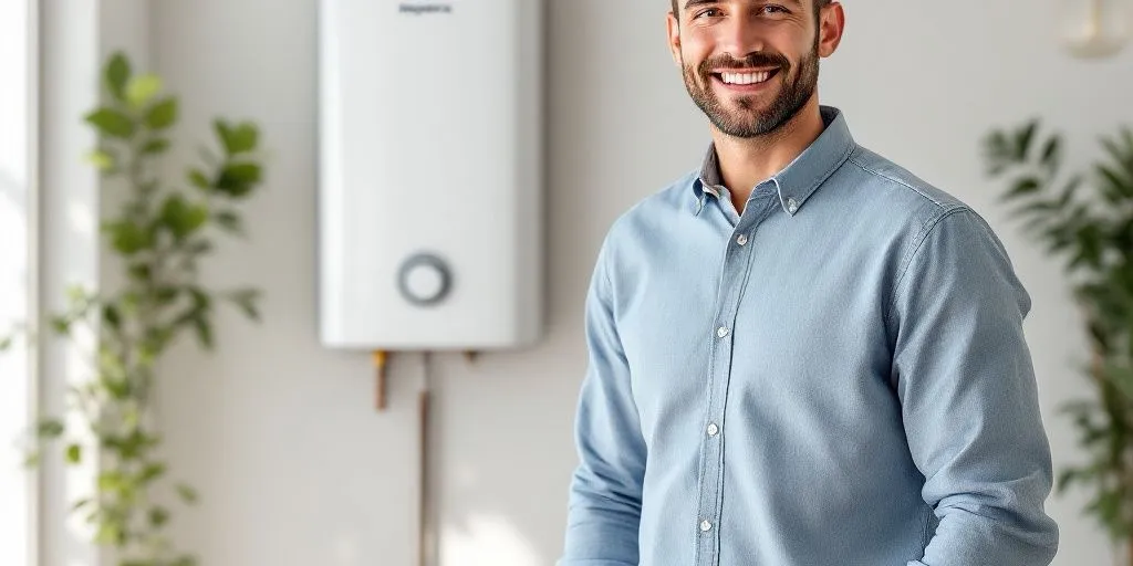 Técnico revisando un electrodoméstico en casa