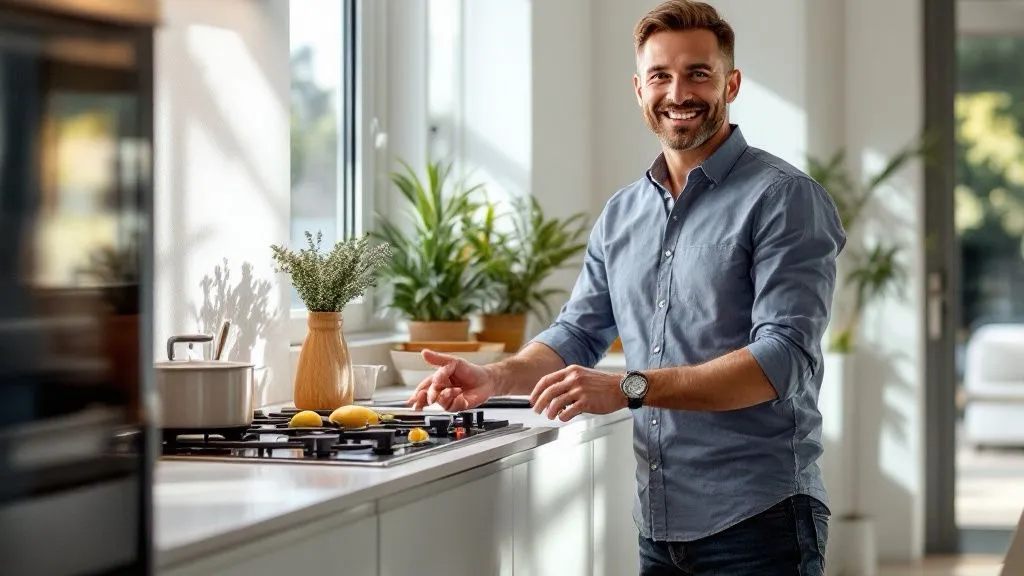 Cocina doméstica con un cocina