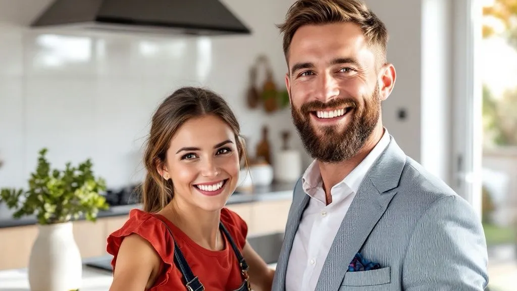 Cocina doméstica con un electrodoméstico Indesit