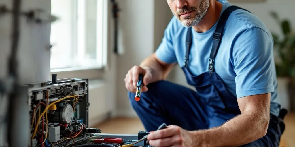 Técnico revisando un electrodoméstico