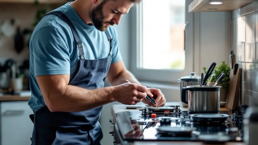 Técnico trabajando sobre un electrodoméstico en una vivienda de Córdoba