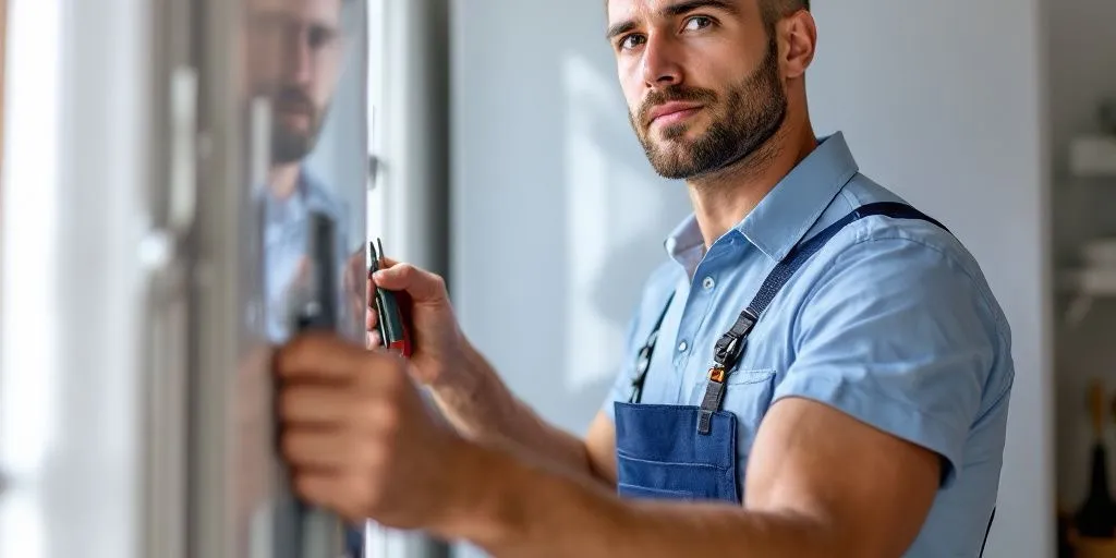 Técnico revisando un electrodoméstico en un domicilio