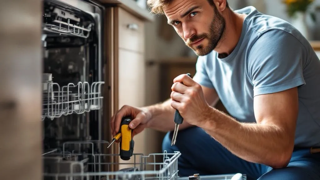 Técnico trabajando sobre un cocina