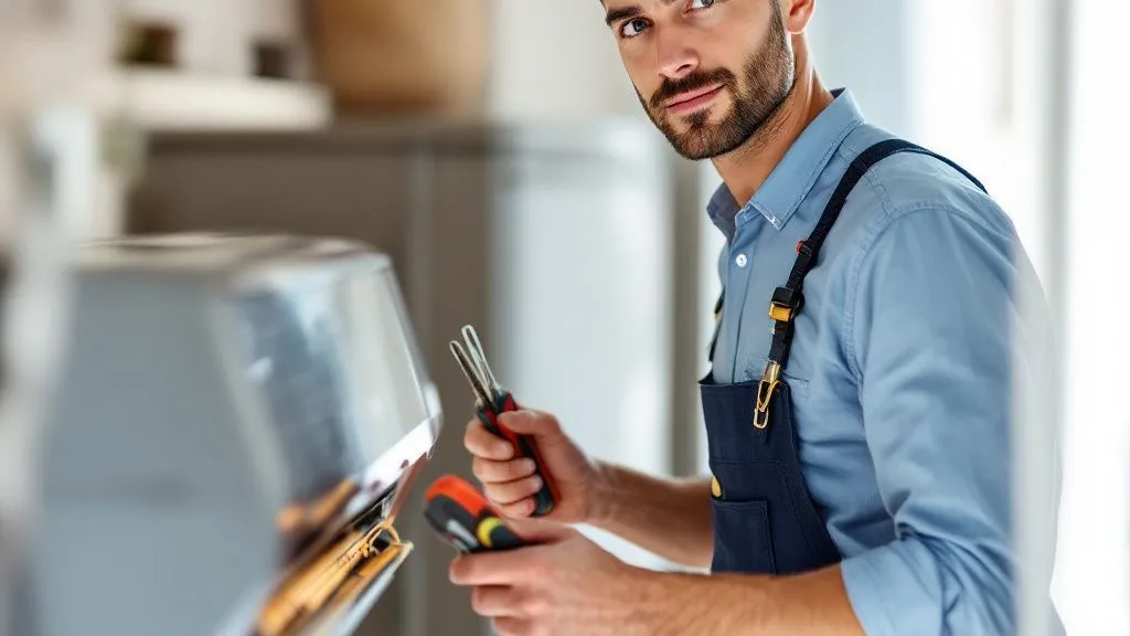 Técnico trabajando sobre un frigorifico